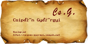 Csipán Györgyi névjegykártya